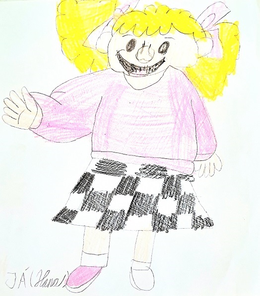 detská maľba bábky Dáma Klára