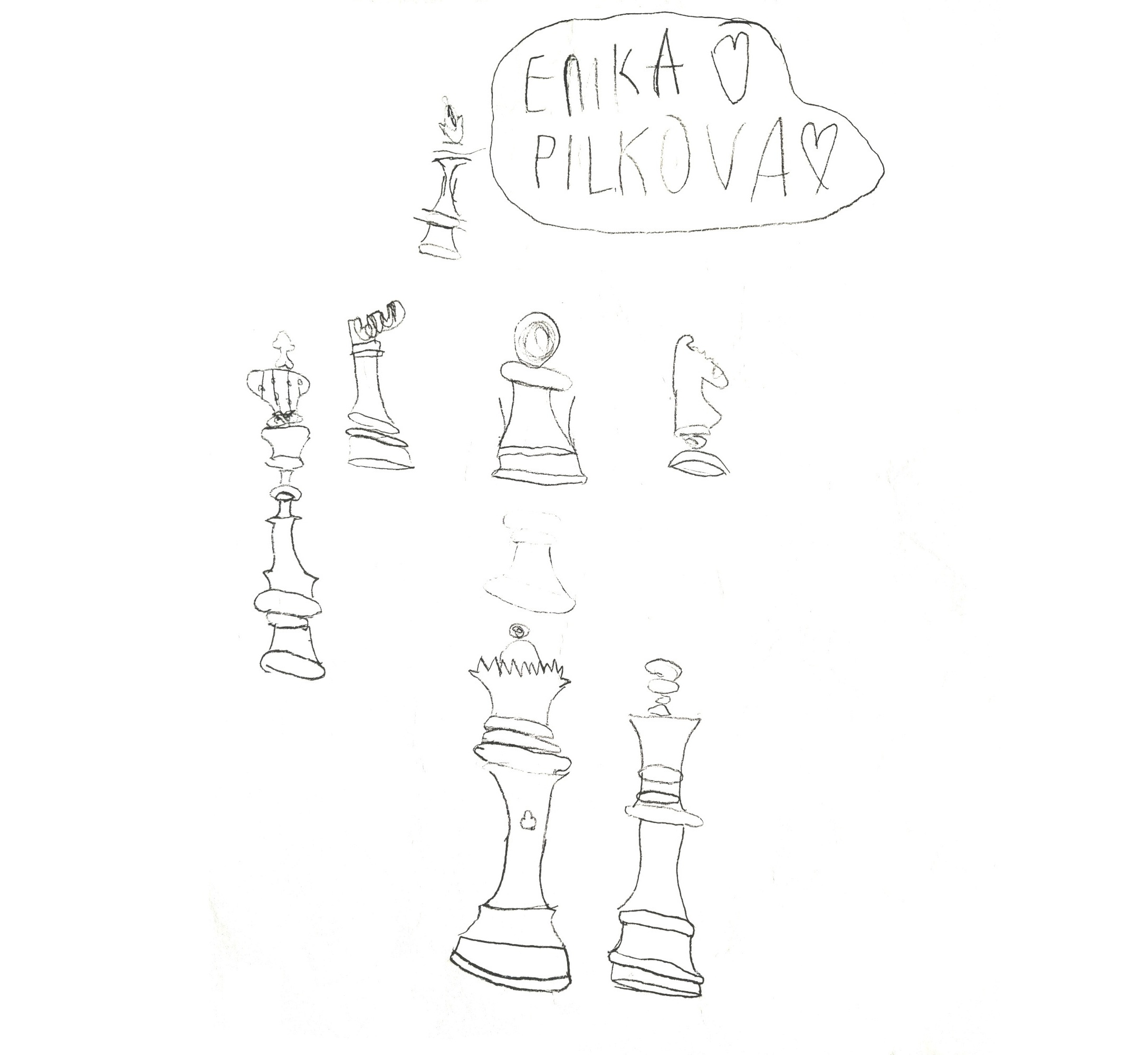 detská maľba šachových figúrok